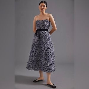 NWT Anthropologie plus size strapless gray and black tulle gown 20W retail $380